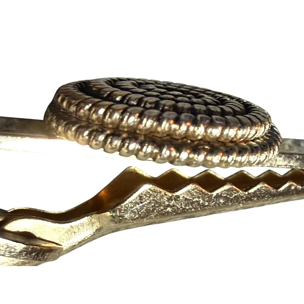 Vintage Gold Tone Spiral Rope Design Tie Clip Mens‎ Accessory